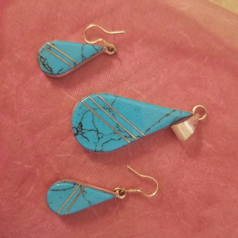 Sterling silver turquoise set